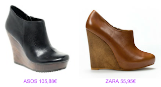 Abotinados cuña Asos vs Zara